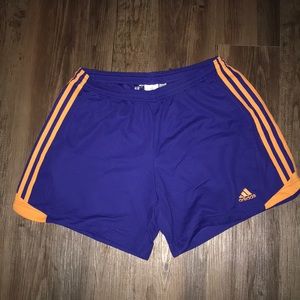 orange adidas soccer shorts